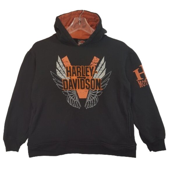 Vintage Harley-Davidson Hoodie Youth Large Y/L 12/14 Embroidered Unisex Boy Girl - Picture 14 of 14